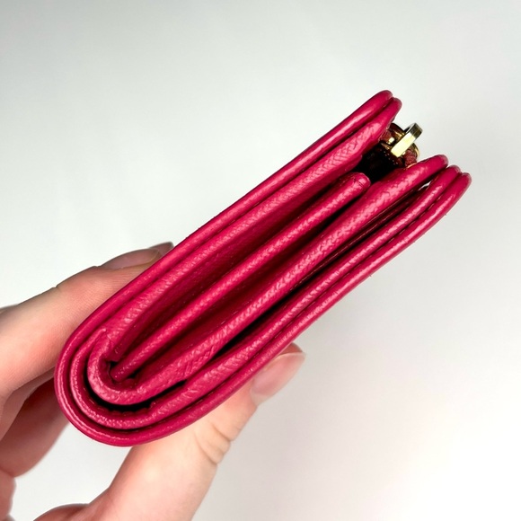 Prada Saffiano Bifold Wallet Fire Pink - Picture 3 of 9